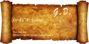 Gróf Dina névjegykártya